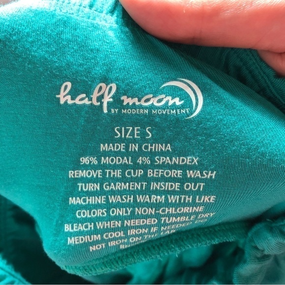 Half Moon Strapless Teal Dress Small Beach Summer Blue Women’s - Picture 5 of 6